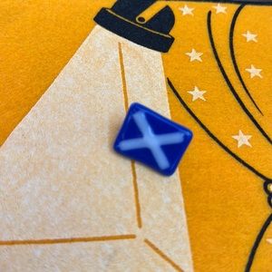 Scottish Flag Glass Pin St Andrew Alba Go Brath